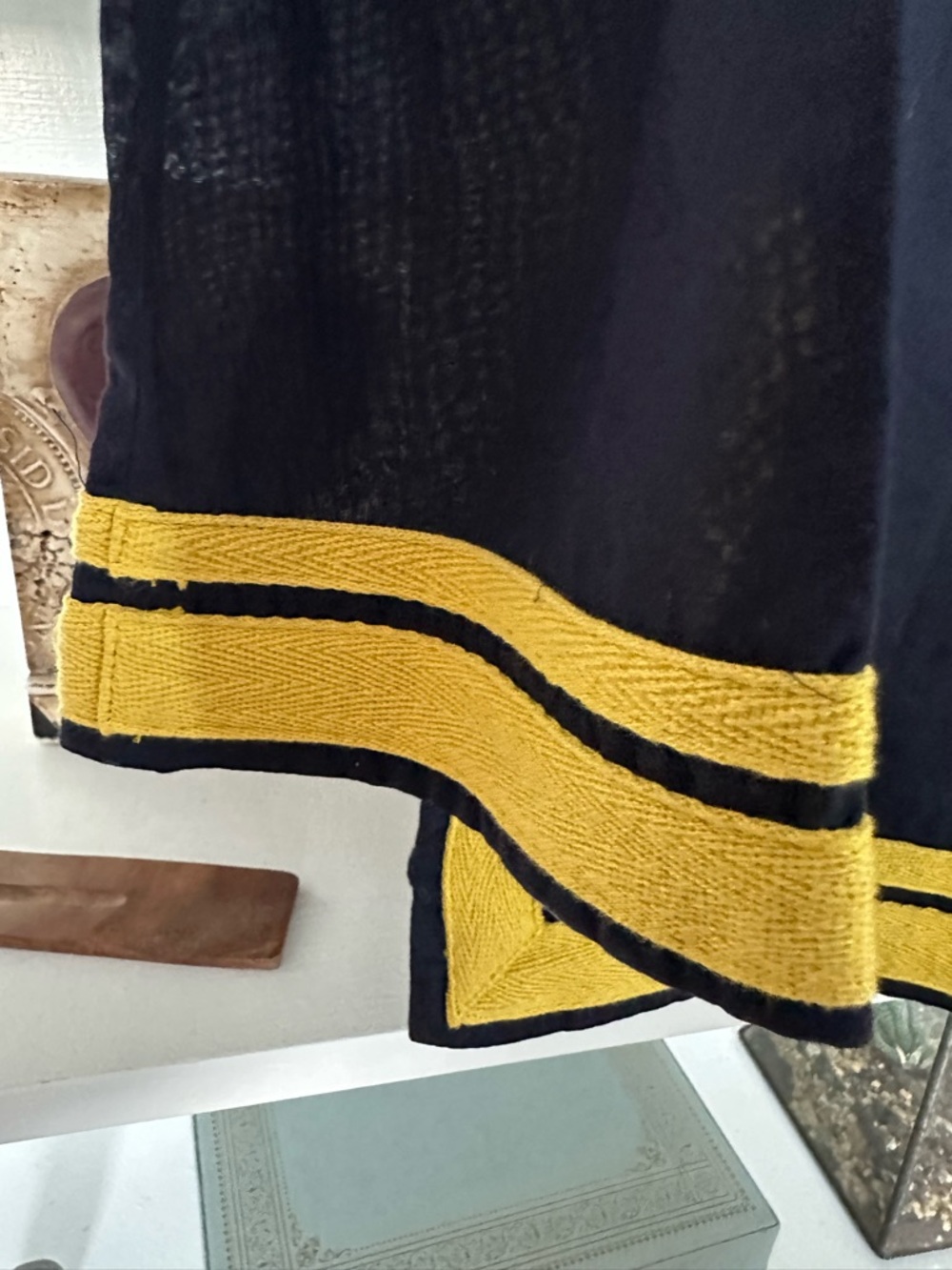 Tory Burch Navy Long-Sleeve Tunic with Yellow Trim - Picture 6 of 7